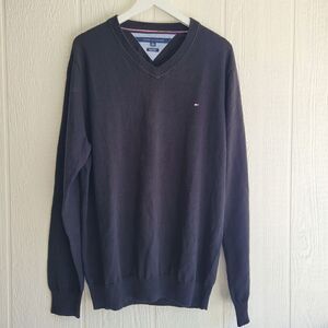 Tommy Hilfiger mens black v neck sweater
